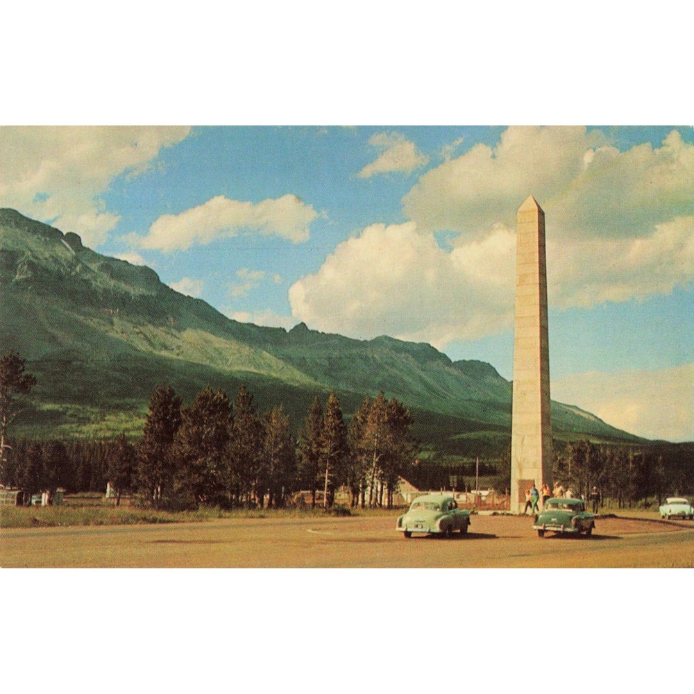Vintage Roosevelt Monument Marias Pass Glacier National Park Montana Postcard